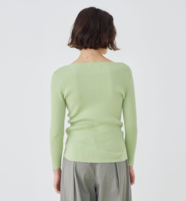 GALERIE VIE「ギザコットンリブ ボートネックプルオーバー」|ニット・セーター|