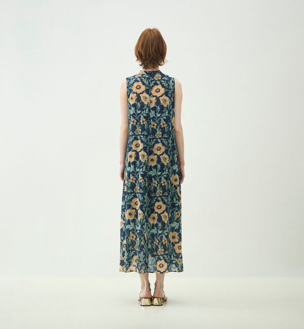 MACPHEE「ウォールペーパープリント ノースリーブワンピース」|ワンピース|