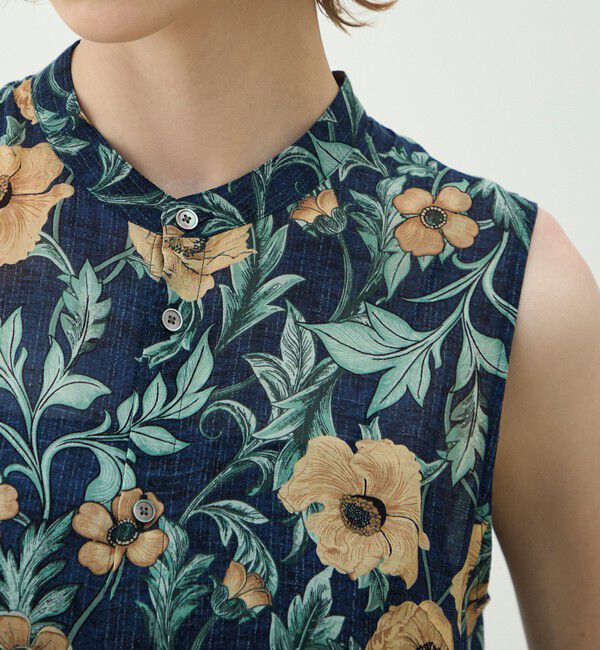 MACPHEE「ウォールペーパープリント ノースリーブワンピース」|ワンピース|