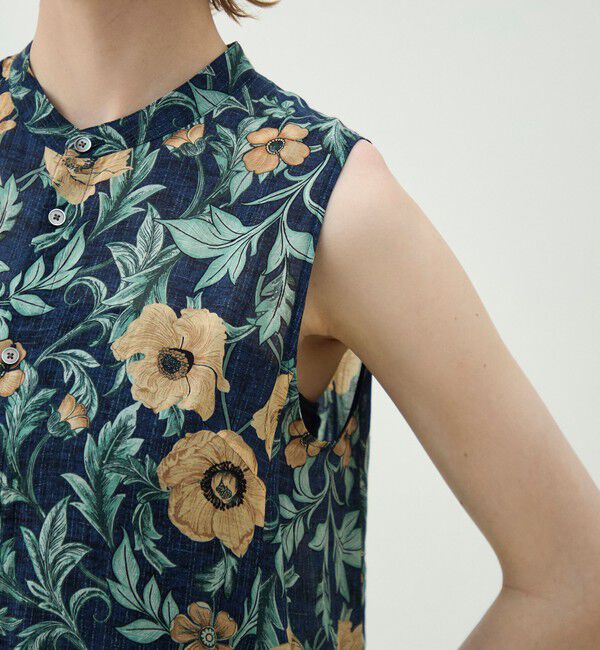 MACPHEE「ウォールペーパープリント ノースリーブワンピース」|ワンピース|