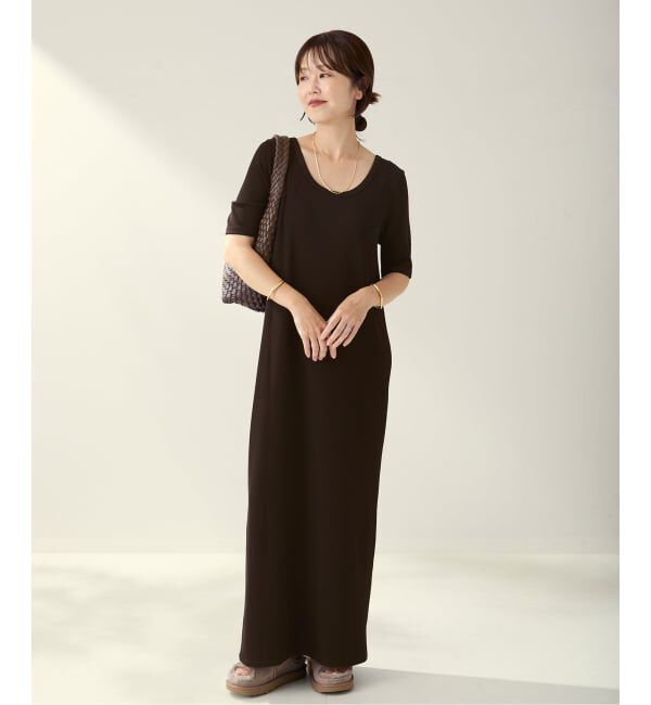 Plage「《追加》Rib ハーフスリーブ ワンピース 4」|ワンピース|