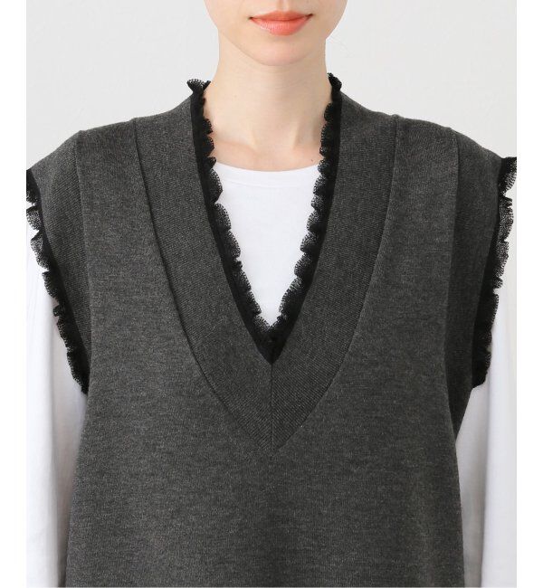 VERMEIL par iena「woolmix フリルリブニットワンピース」|ワンピース|