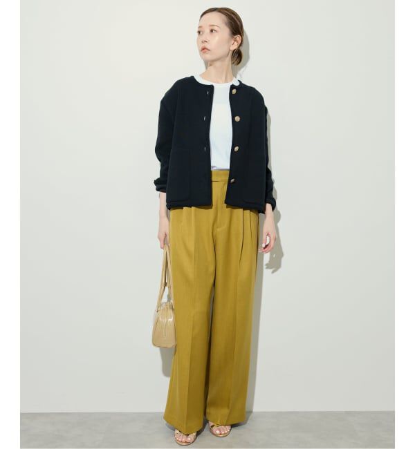 SLOBE IENA「《一部WEB・店舗限定カラーあり》ダブルフェイスニットジャケット」|カーディガン|