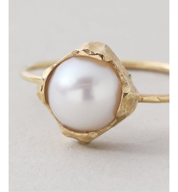IENA「GIGI/ジジ 別注 PEARL SQUARE RING EX」|リング|