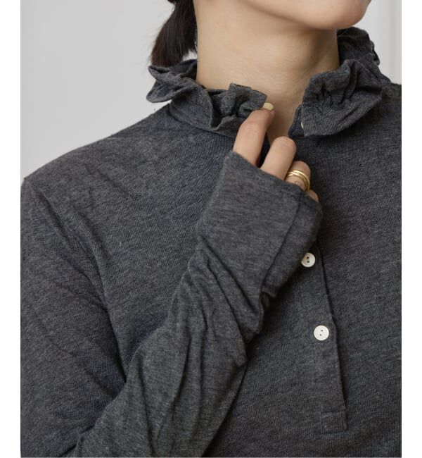 IENA LA BOUCLE「《追加》IENA LA BOUCLE フリルヘンリーネックカットソー」|Tシャツ・カットソー|