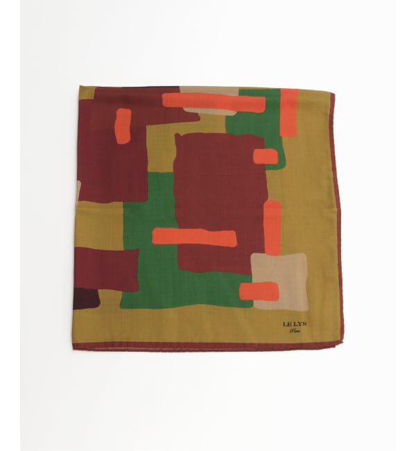 EDIFICE「LE LYS（ルリス） Wool Silk Carre'90 "ART"」|バンダナ・スカーフ|イエローベース