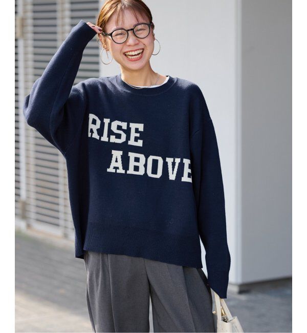 JOURNAL STANDARD relume「RISE ABOVEロゴニット」|ニット・セーター|ネイビー