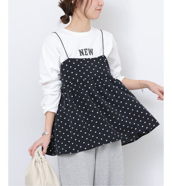 JOURNAL STANDARD relume「ランダムドットチュニックキャミソール」|キャミソール|ブラック