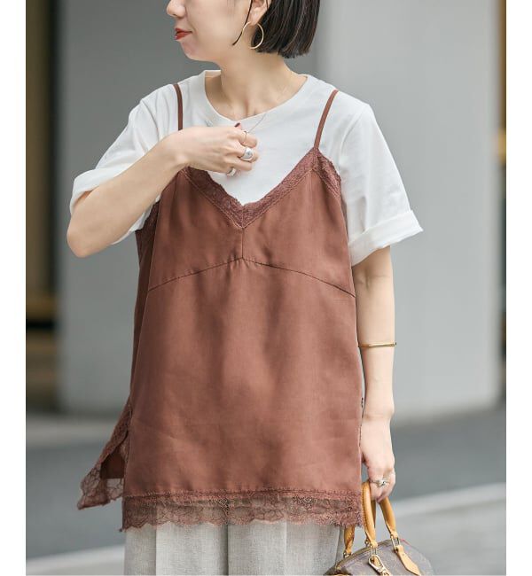 journal standard L'essage「《予約》レースキャミソール」|キャミソール|ブラウン B