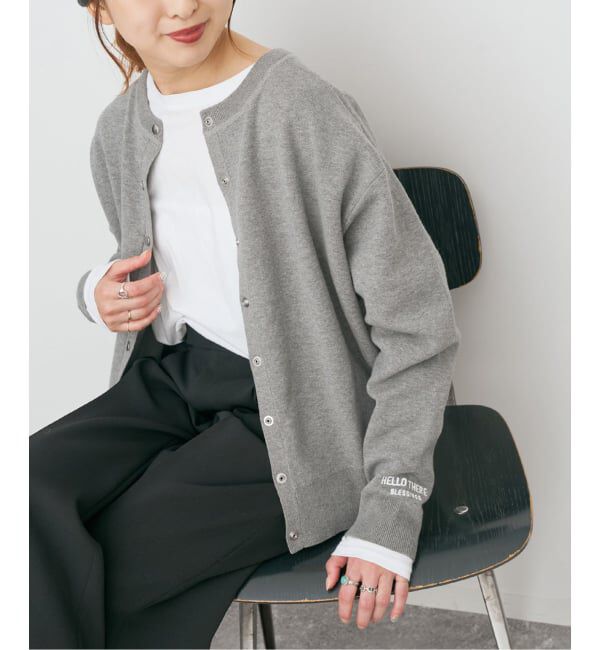 Spick and Span「《WEB限定》2WAYスナップボタンロゴニット」|カーディガン|グレーA