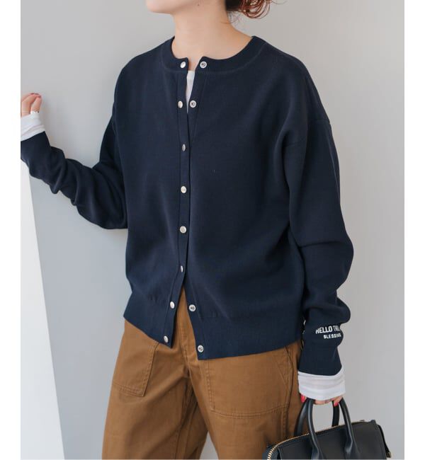 Spick and Span「《WEB限定》2WAYスナップボタンロゴニット」|カーディガン|
