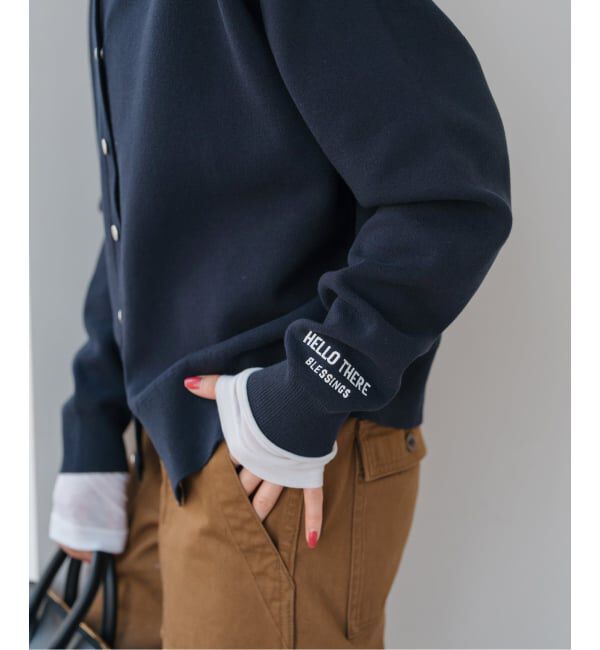 Spick and Span「《WEB限定》2WAYスナップボタンロゴニット」|カーディガン|