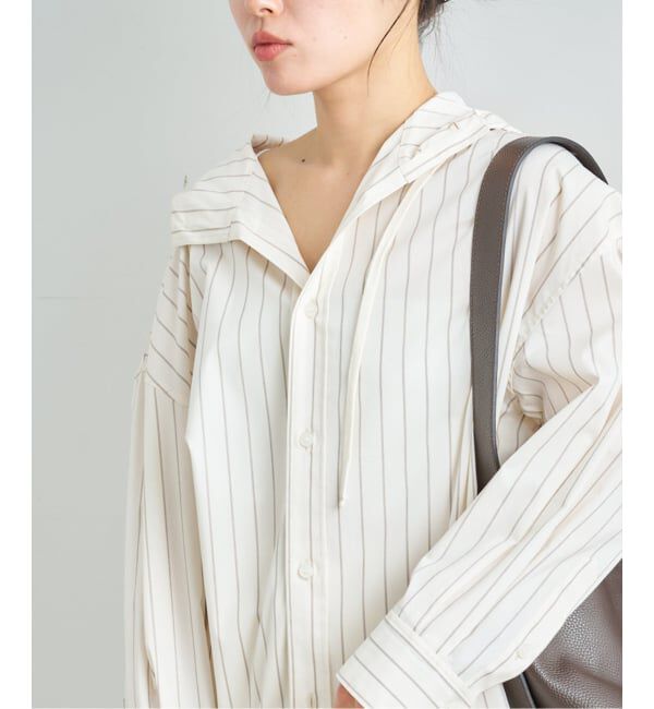 U by SPICK&SPAN「オーバーフードシャツ」|シャツ・ブラウス|