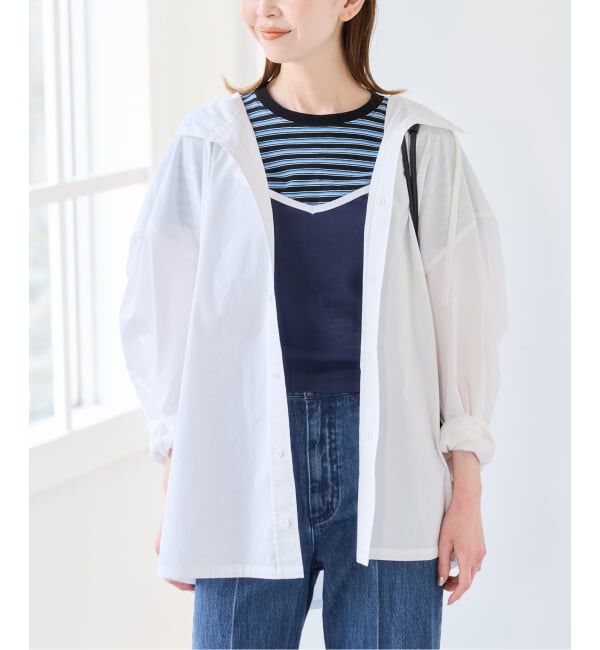 U by SPICK&SPAN「オーバーフードシャツ」|シャツ・ブラウス|