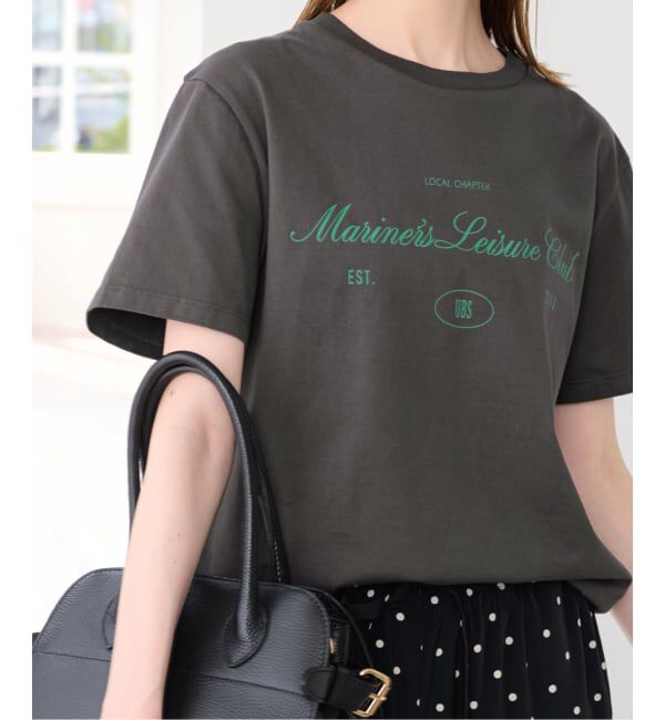 U by SPICK&SPAN「《予約》ロゴプリントハーフスリーブTシャツ」|Tシャツ・カットソー|グレー