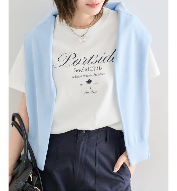 U by SPICK&SPAN「《予約》ロゴプリントハーフスリーブTシャツ」|Tシャツ・カットソー|