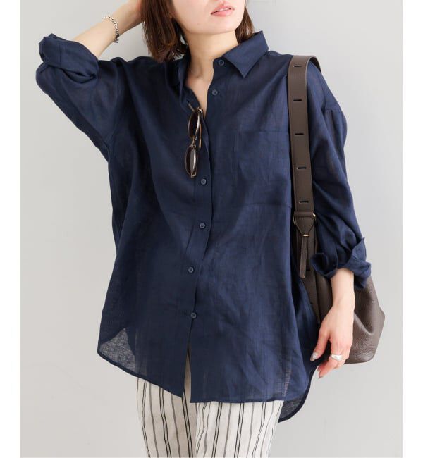 U by SPICK&SPAN「《予約》リネンオーバーシャツ」|シャツ・ブラウス|