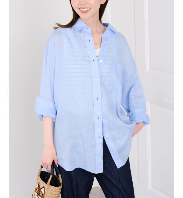 U by SPICK&SPAN「《予約》リネンオーバーシャツ」|シャツ・ブラウス|