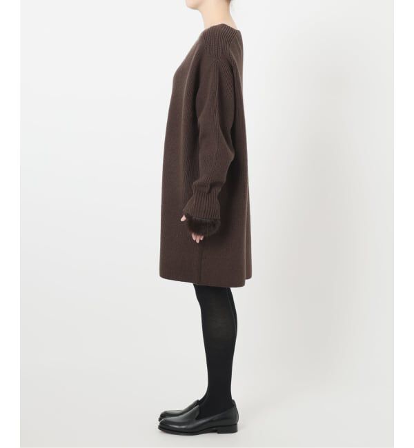  「【洗える】ファーグローブニットチュニック」|チュニック|
