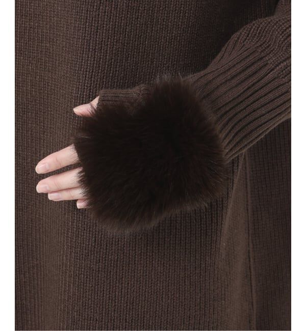  「【洗える】ファーグローブニットチュニック」|チュニック|