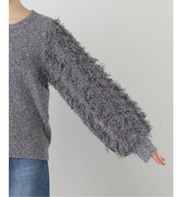  「【洗える】ラメジャガードフリンジプルオーバー」|ニット・セーター|