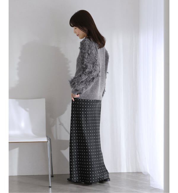  「【洗える】ラメジャガードフリンジプルオーバー」|ニット・セーター|