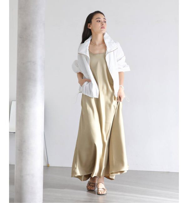  「GREEN BUTTER/グリーンバター シルキーUネックドレス」|ワンピース|