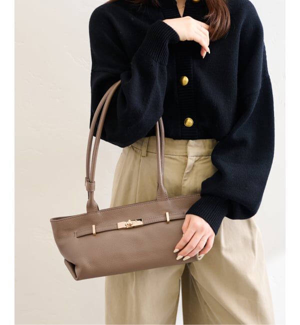  「MILOS/ミロス WIDE SLIM BAG」|ハンドバッグ|ベージュ