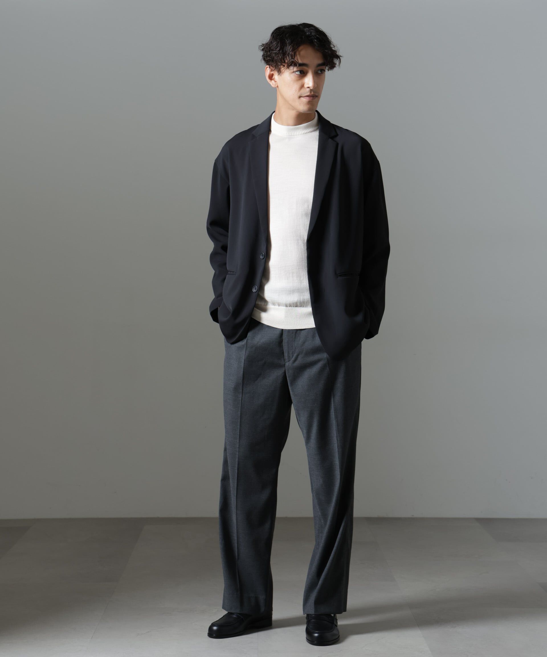 nano･universe「ドレープ ワイドジャケット(セットアップ可)」|テーラードジャケット|