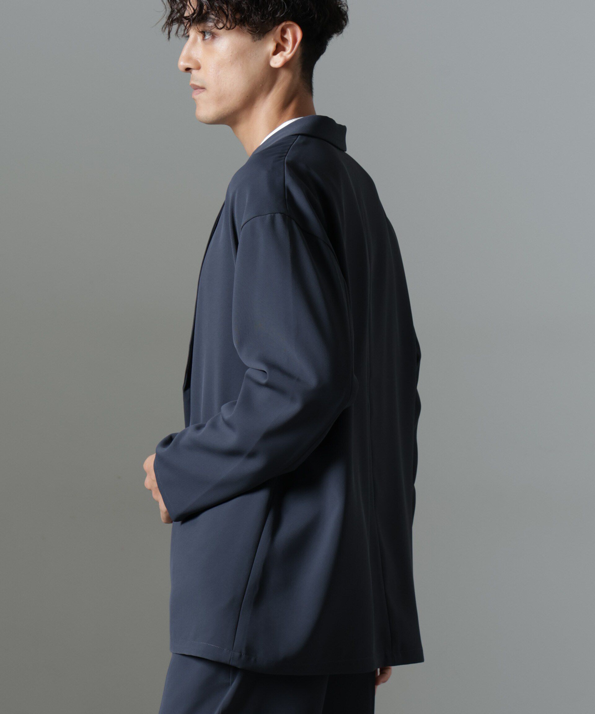 nano･universe「ドレープ ワイドジャケット(セットアップ可)」|テーラードジャケット|