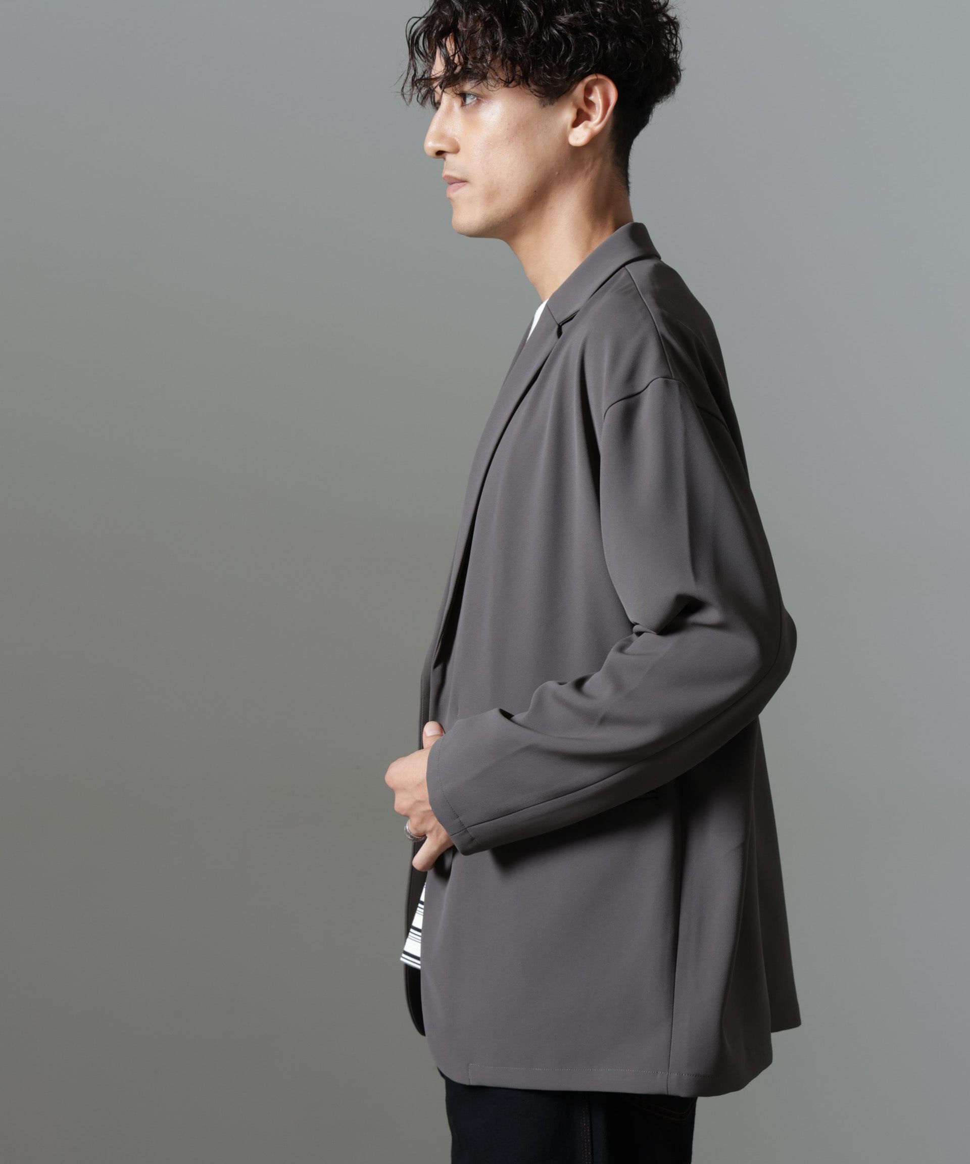 nano･universe「ドレープ ワイドジャケット(セットアップ可)」|テーラードジャケット|