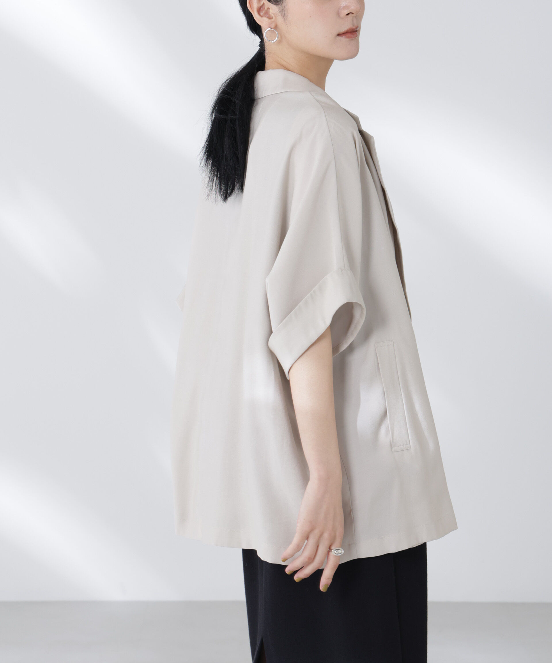 nano･universe「ハーフスリーブラフジャケット」|テーラードジャケット|