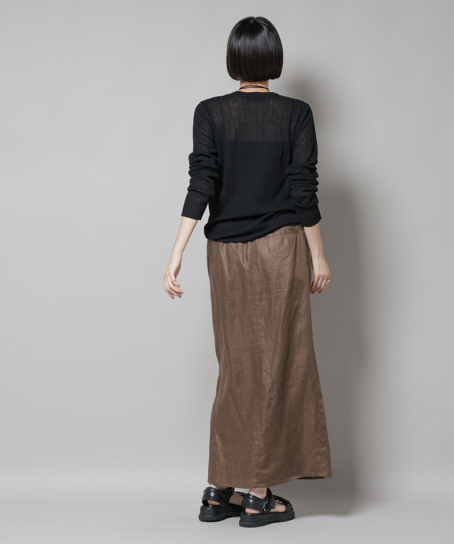 nano･universe「シアーランダムリブクルーネックニット」|ニット・セーター|