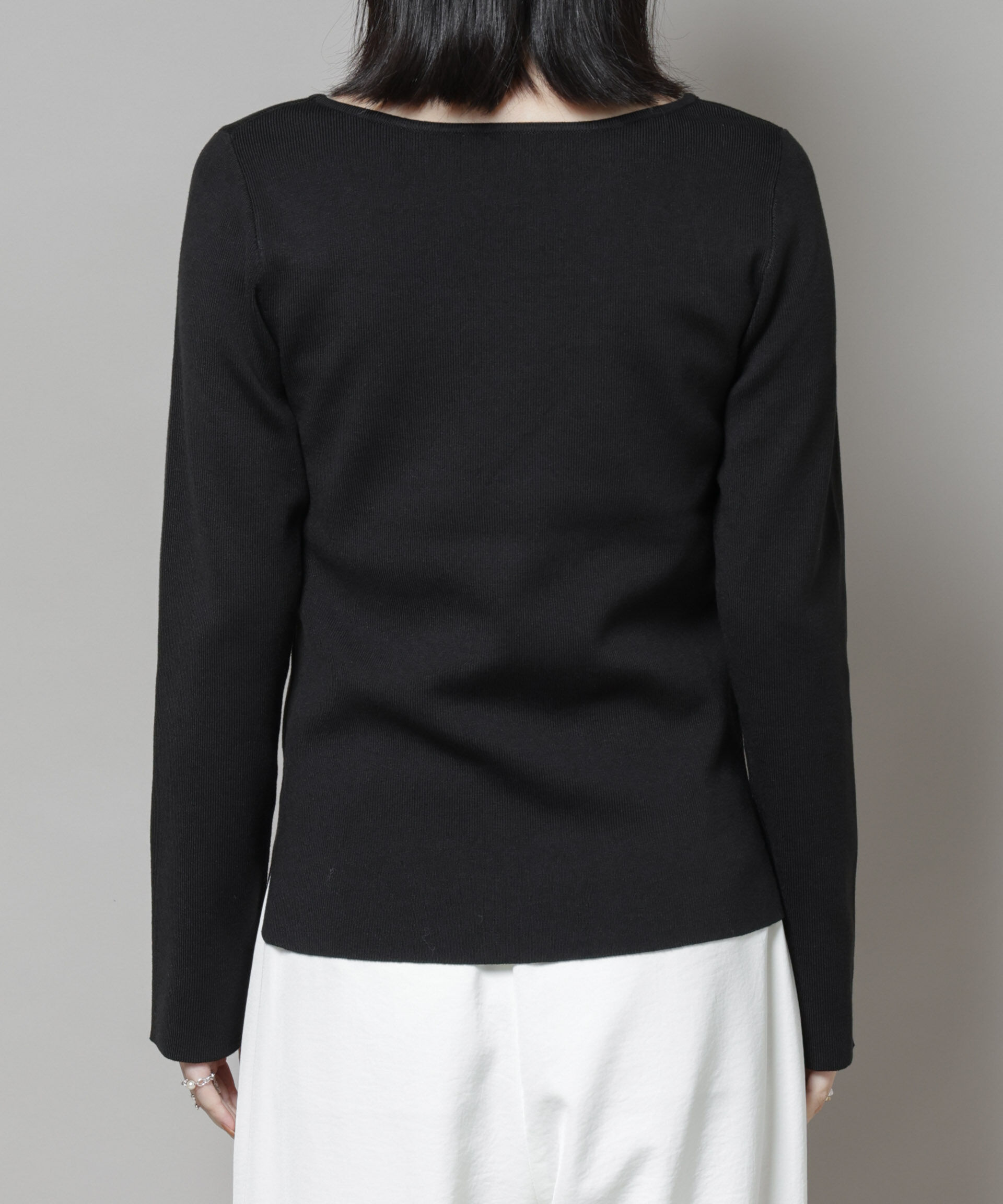 nano･universe「スクエア&ボートネック前後2wayニットプルオーバー」|ニット・セーター|