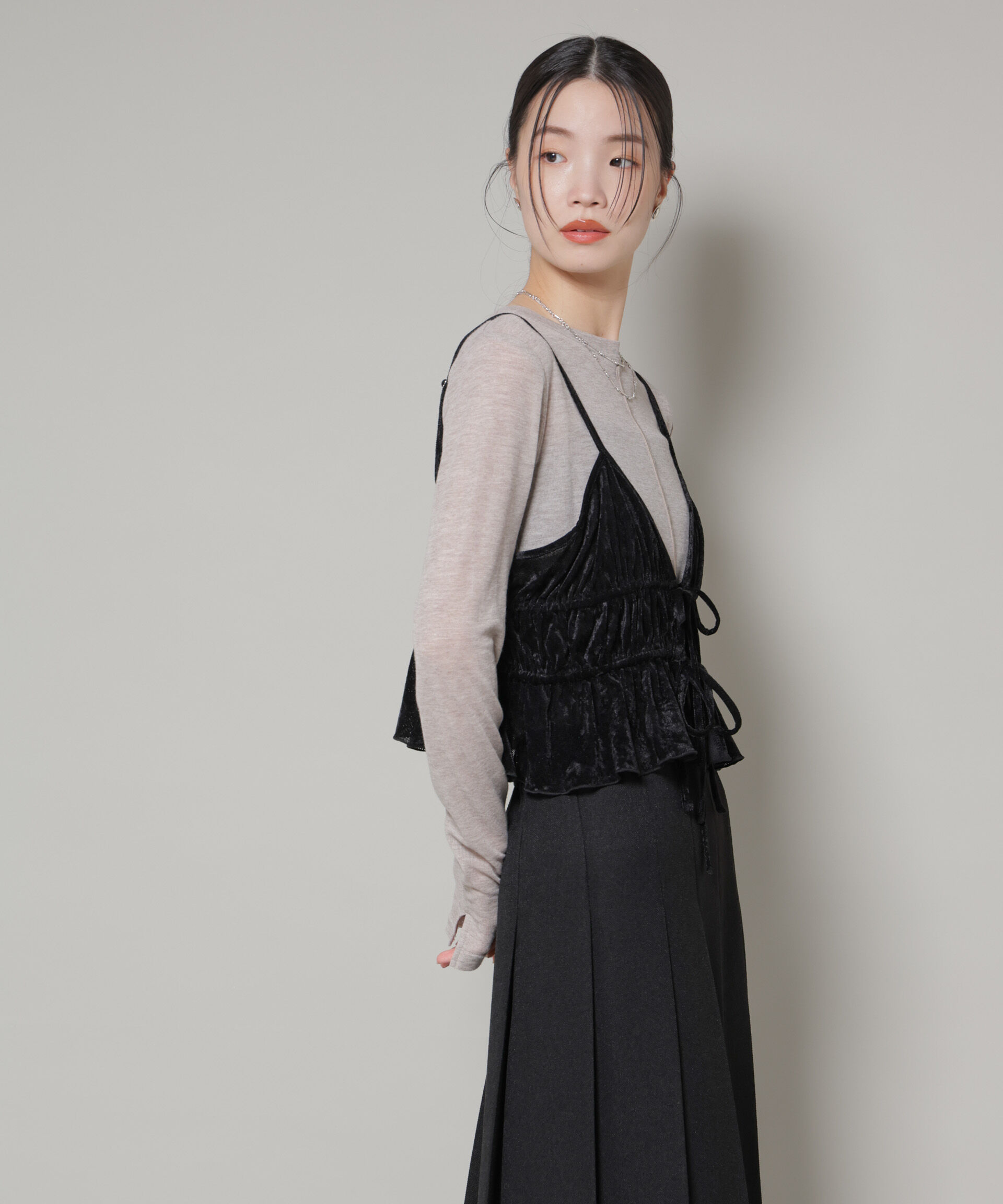 nano･universe「フロントリボンキャミソールビスチェ」|Tシャツ・カットソー|