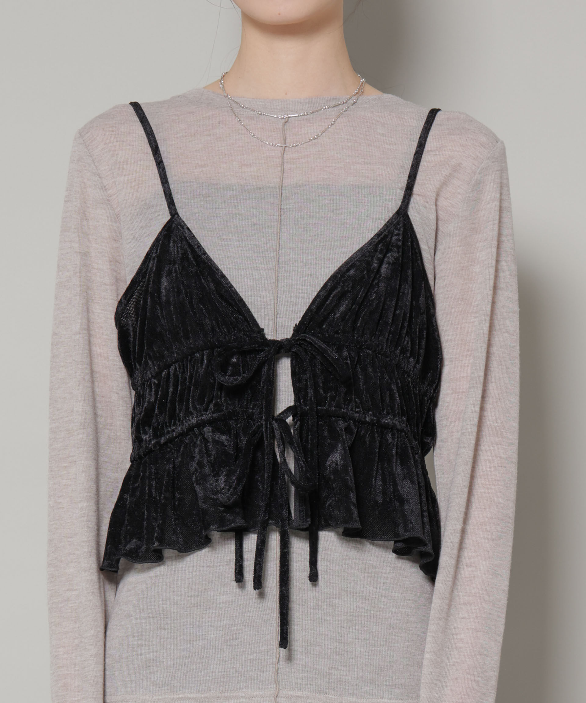 nano･universe「フロントリボンキャミソールビスチェ」|Tシャツ・カットソー|