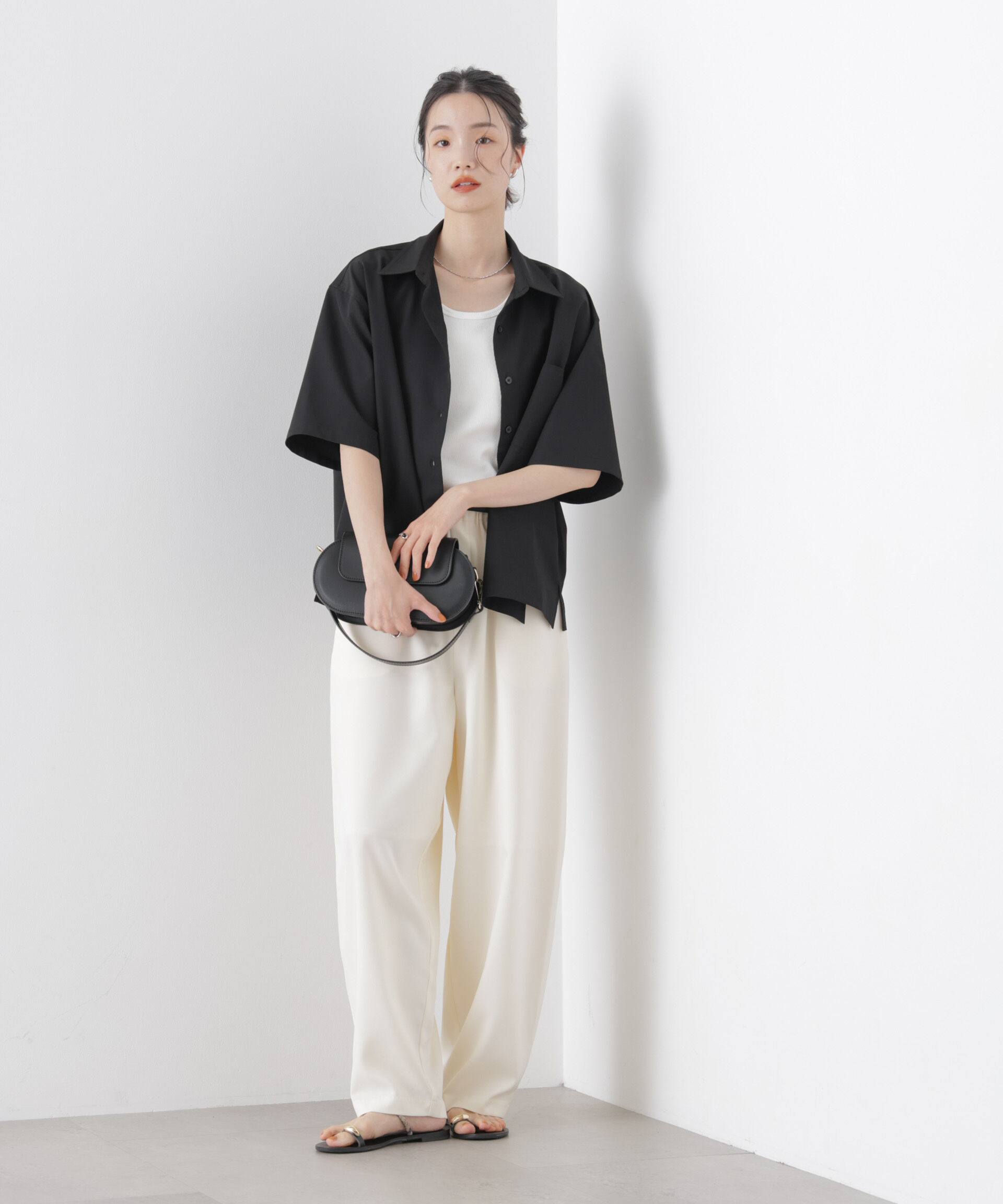 nano･universe「多機能2wayストレッチ ハーフスリーブシャツ(セットアップ可)」|シャツ・ブラウス|