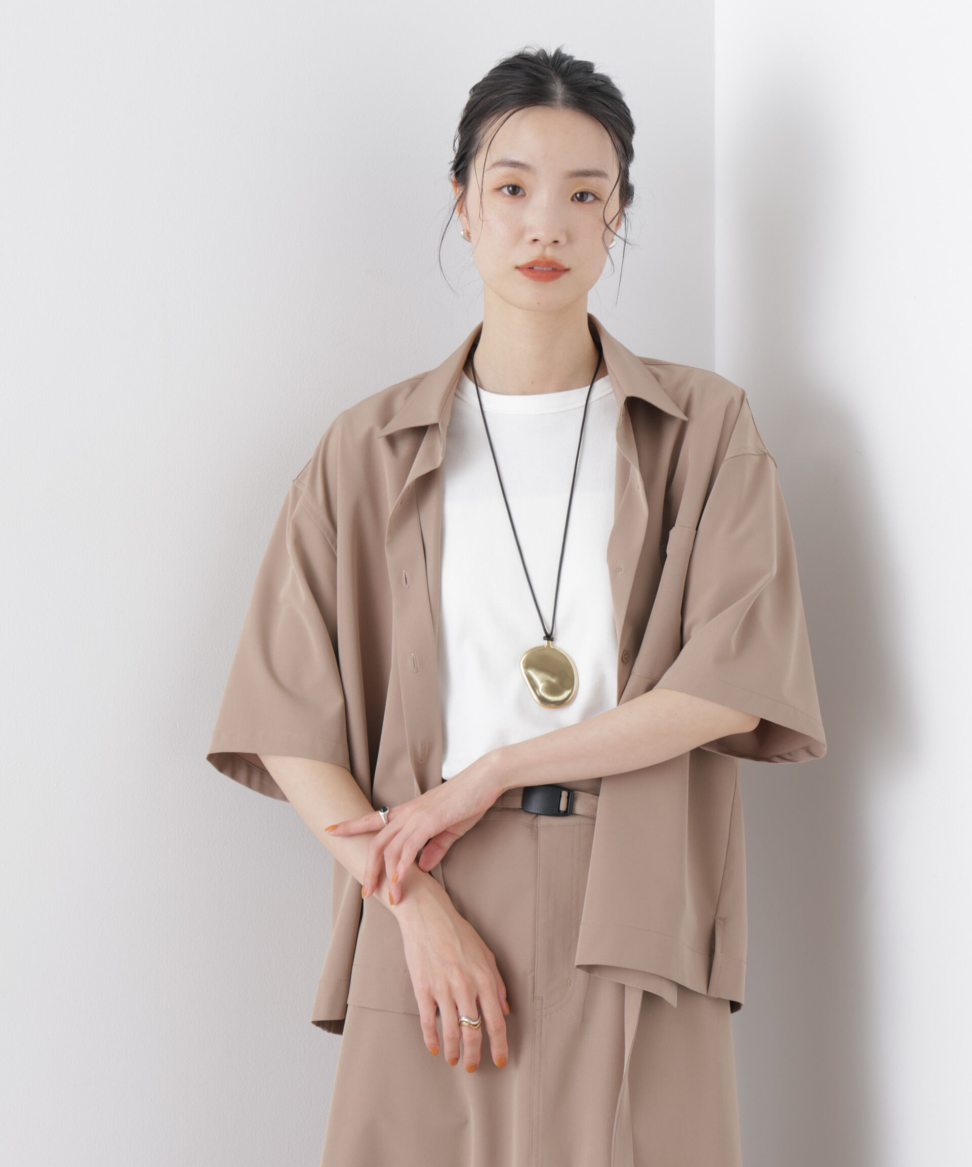 nano･universe「多機能2wayストレッチ ハーフスリーブシャツ(セットアップ可)」|シャツ・ブラウス|