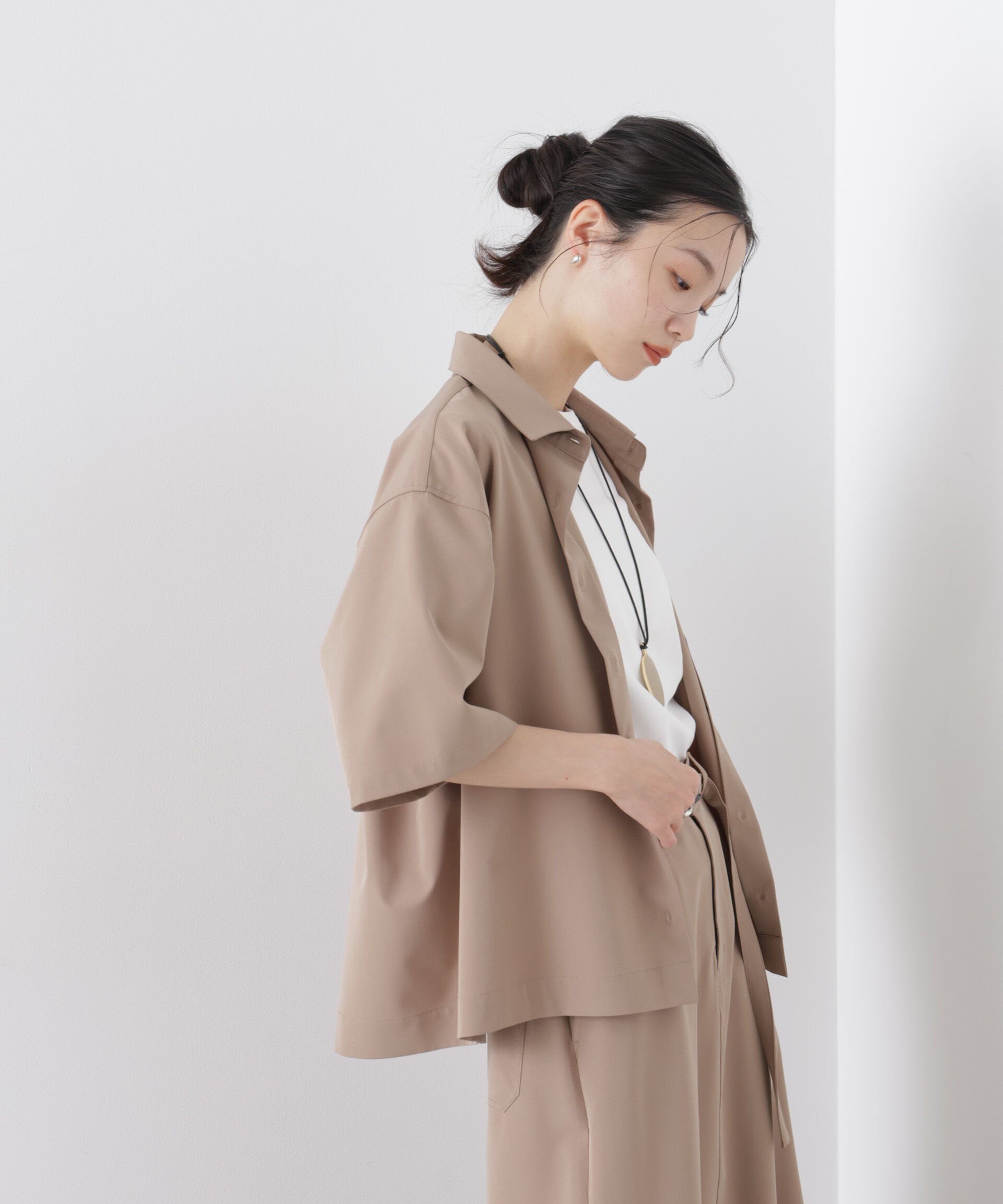 nano･universe「多機能2wayストレッチ ハーフスリーブシャツ(セットアップ可)」|シャツ・ブラウス|