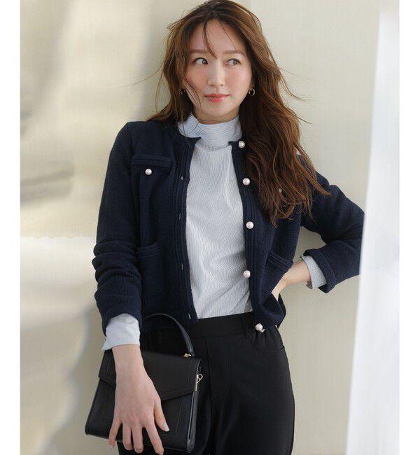 組曲「ミニブークレーツイードニットジャケット」|テーラードジャケット|