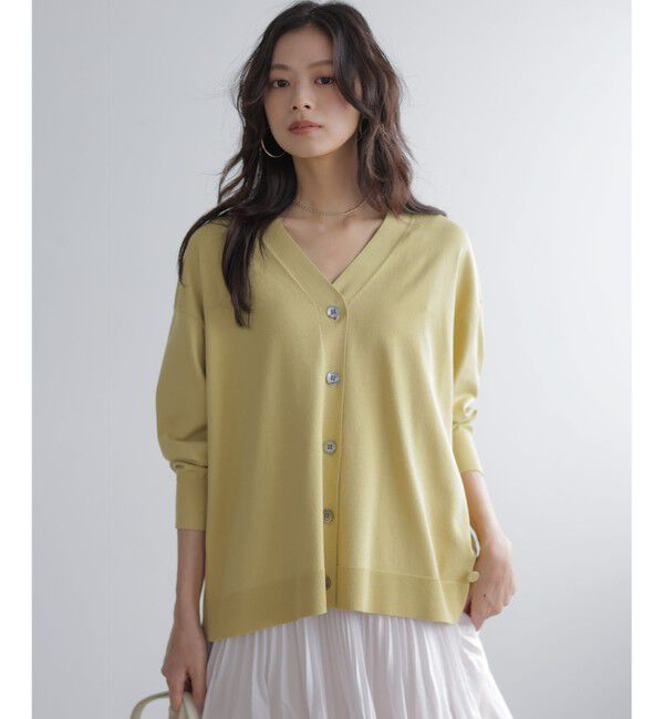 組曲「【加藤ローサさん着用 / 2WAY】スムースストレッチカシュクール カーディガン」|カーディガン|イエロー系