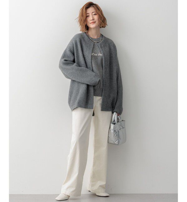 23区「【CLASSY.11月号掲載/洗える】ラクーンブレンドダブルフェイス ニットカーディガン」|カーディガン|