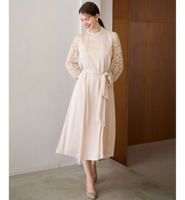 23区「【APPLAUDIR】ノーブルサテン レースコンビドレス」|ドレス|