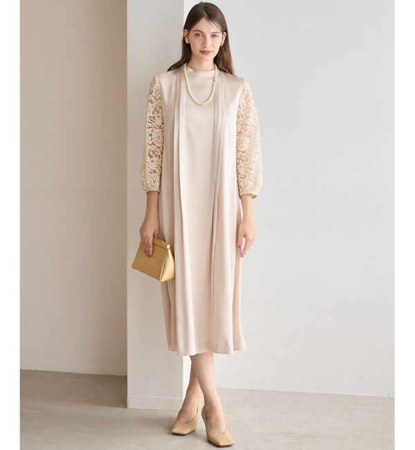 23区「【APPLAUDIR】ノーブルサテン レースコンビドレス」|ドレス|