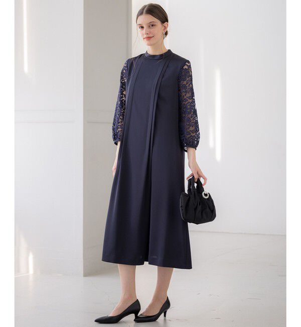 23区「【APPLAUDIR】ノーブルサテン レースコンビドレス」|ドレス|