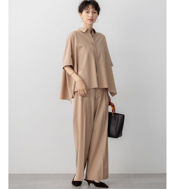 23区「【洗える】TWマットクロス ポンチョシルエット シャツ」|シャツ・ブラウス|