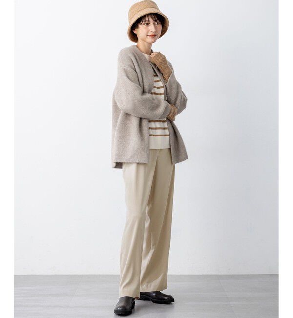 23区「【見上愛さん着用】ラクーンブレンドダブルフェイス ニット アウター」|カーディガン|