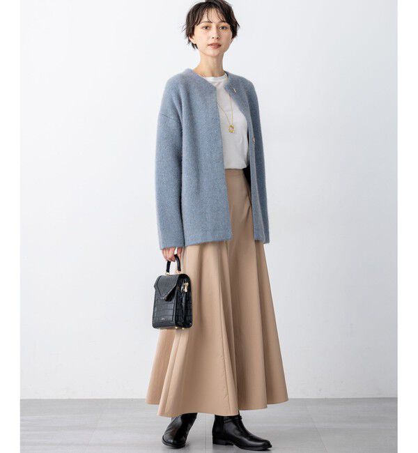 23区「【見上愛さん着用】ラクーンブレンドダブルフェイス ニット アウター」|カーディガン|