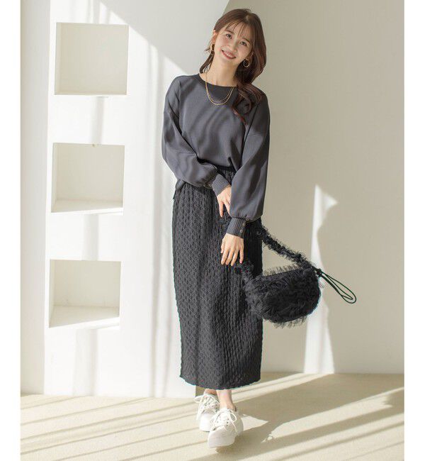 any SiS「【洗える】カットジャカードナロー スカート」|スカート|