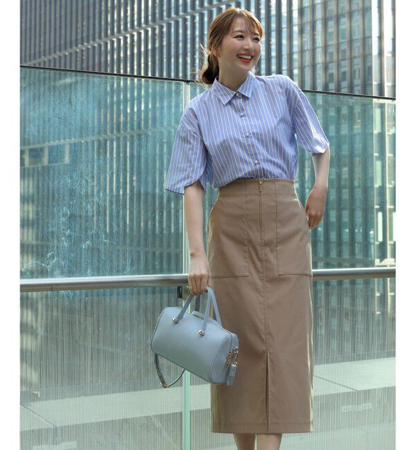 ANY SIS「【2WAY】フロントジップタイト スカート」|スカート|モカ